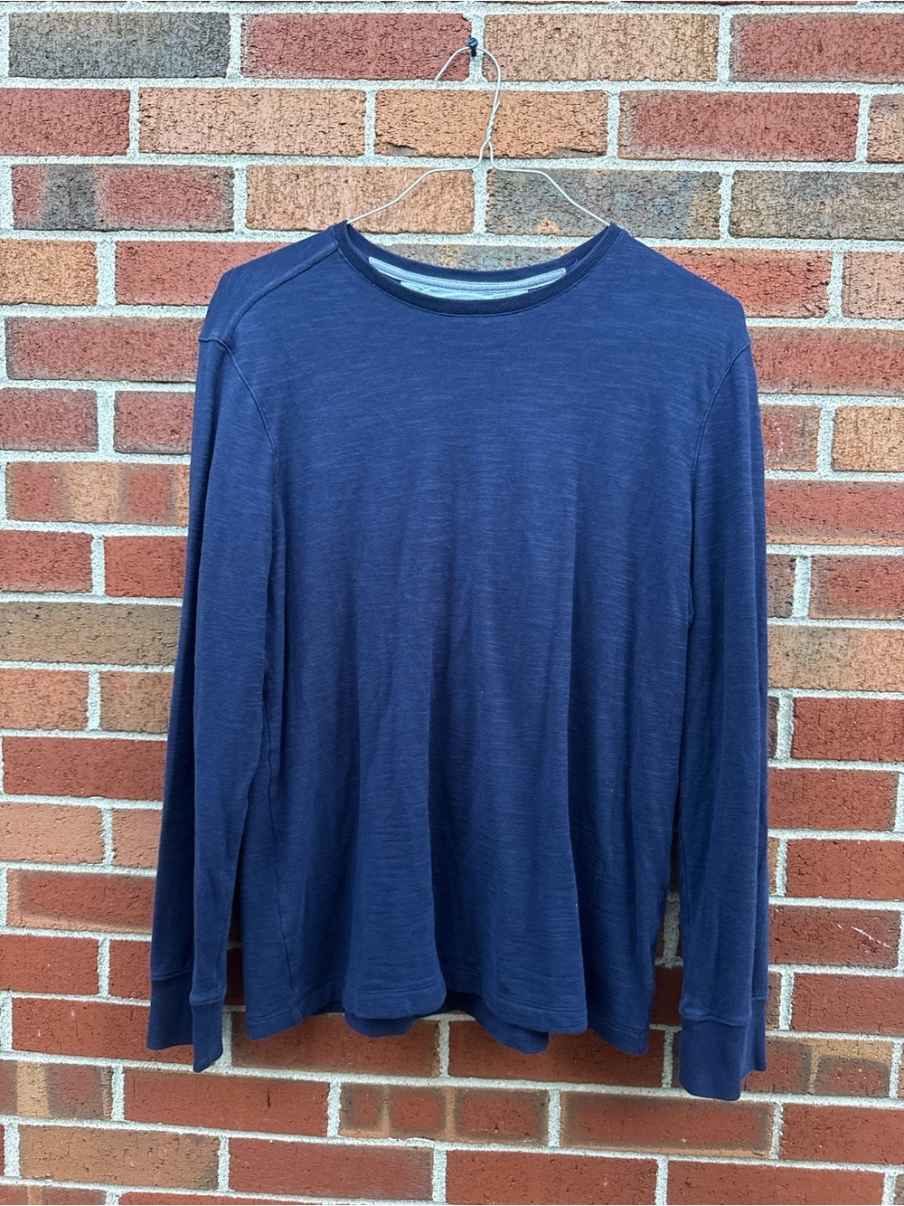 Banana Republic Navy Blue 100% Cotton Long Sleeve Crewneck Shirt Size Large